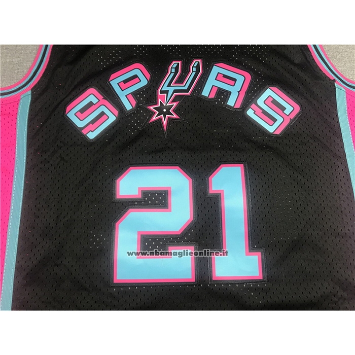 Maglia San Antonio Spurs Tim Duncan #21 Mitchell & Ness 1998-99 Nero